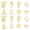 16Pcs 8 Style Halloween Theme Alloy Open Back Bezel Pendants PALLOY-CJ0002-14-1