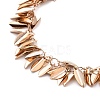 Brass Leaf Charm Bracelets BJEW-JB05725-03-2
