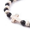 Natural Sandalwood Beads Stretch Bracelets BJEW-JB04679-04-2