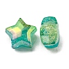 UV Plating Transparent Crackle Acrylic Beads OACR-P010-09B-3