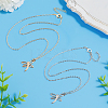 4Pcs 2 Colors Alloy Crystal Rhinestone Dragonfly Pendant Necklaces NJEW-HY0001-13-4