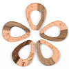 Transparent Resin & Walnut Wood Pendants RESI-S389-026A-B04-1
