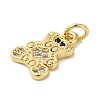 Brass Micro Pave Clear Cubic Zirconia Pendants KK-R162-004B-G-2