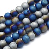 Electroplated Natural Druzy Agate Bead Strands G-E502-06F-1