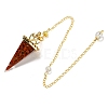 Mixed Gemstone Chip & Resin Dowsing Pendulum Big Pendants G-H293-02G-3