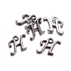Gunmetal Plated Alloy Letter Pendants PALLOY-J718-01B-H-2