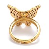 Brass Micro Pave Cubic Zirconia Adjustable Rings RJEW-O044-04G-2