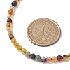 Faceted Round Natural Agate(Dyed & Heated) Beaded Necklaces for Women NJEW-JN04659-01-4