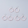 Natural Rose Quartz Dangle Earrings EJEW-E255-D18-1