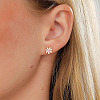 Real 18K Gold Plated Stainless Steel Stud Earrings for Women TL9676-1-2