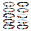 Yoga Chakra Jewelry Stretch Bracelets BJEW-G554-02-1