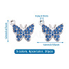 30Pcs 5 Colors Zinc Alloy Butterfly Jewelry Charms FIND-TA0001-61-6