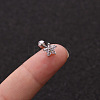 316L Surgical Stainless Steel Micro Pave Clear Cubic Zirconia Flower Cartilage Earrings WG9CD6D-40-1