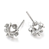 Rhodium Plated 925 Sterling Silver Stud Earring Findings STER-Q192-02P-2