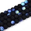 Frosted Opaque Glass Beads Strands GLAA-T032-P6mm-MBB01-1