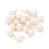 Grade B Natural Cultured Freshwater Pearl Connector Charms PALLOY-JF01496-02-2