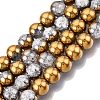 Electroplated Crackle Glass Beads Strands X-EGLA-N014-10mm-04-1