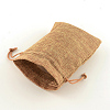 Polyester Imitation Burlap Packing Pouches Drawstring Bags X-ABAG-R004-14x10cm-03-2