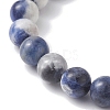 Natural Sodalite Round Beaded Stretch Bracelets BJEW-TA00431-3