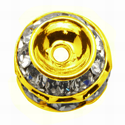 Brass Crystal Rhinestone Beads RB-9X10-2-1