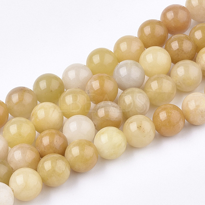 Natural Topaz Jade Beads Strands X-G-S259-45-6mm-1