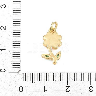 Brass Micro Pave Cubic Zirconia Pendants KK-F938-29G-01B-1