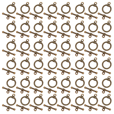 150Pcs Tibetan Style Alloy Toggle Clasps FIND-GO0002-99AB-1