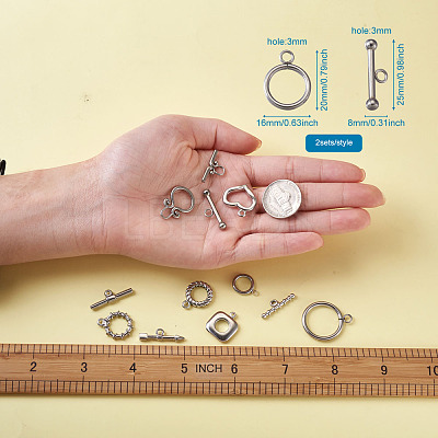 304 Stainless Steel Toggle Clasps STAS-FW0001-05P-1