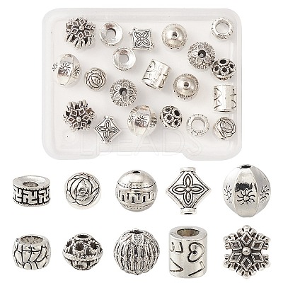 20Pcs 10 Style Tibetan Style Alloy Beads FIND-YW0003-68-1