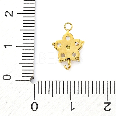304 Stainless Steel Micro Pave Cubic Zirconia Flower Connector Charms STAS-U042-01G-02-1