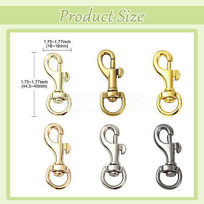 12Pcs 6 Styles Alloy Swivel Clasps FIND-CJ0004-19-1