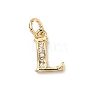 Brass Micro Pave Cubic Zirconia Charms KK-I382-03G-L-1