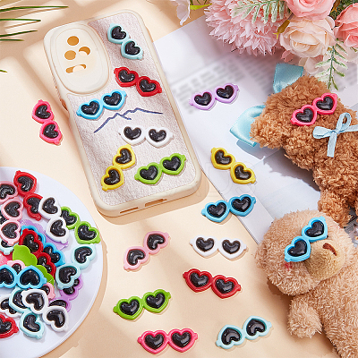 54Pcs 9 Colors Opaque Resin Cabochons RESI-SC0006-74-1