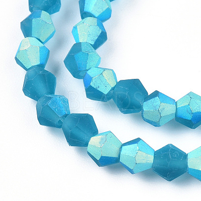 Imitate Austrian Crystal Bicone Frosted Glass Beads Strands EGLA-A039-T2mm-MB01-1