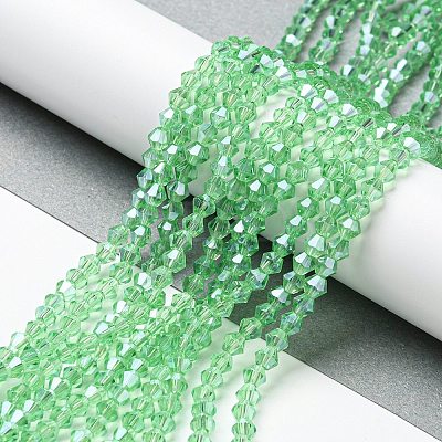 Transparent Electroplate Glass Beads Strands LS-EGLA-A039-T4mm-A24-1