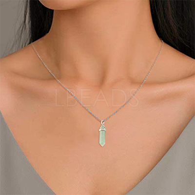 10Pcs 10 Style Natural & Synthetic Gemstone Pointed Pendants G-CJ0001-72-1