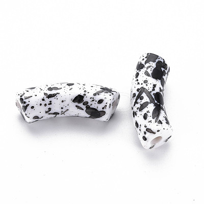 Opaque Spray Painted Acrylic Beads MACR-S372-001F-B04-1