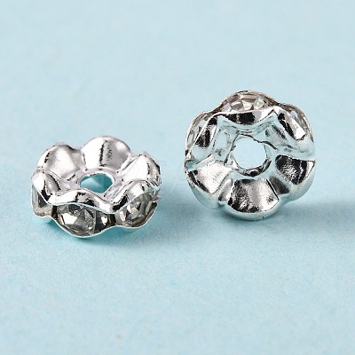 Brass Crystal Rhinestone Spacer Beads X-RB-A006-8MM-S-1