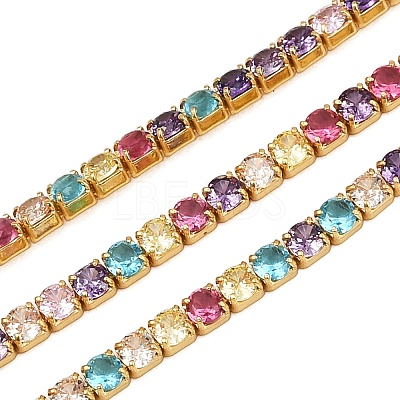 925 Sterling Silver Colorful Cubic Zirconia Chains STER-C016-02A-G01-1