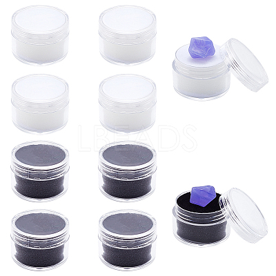10Pcs 2 Colors Round Jewelry Clear Plastic Loose Diamond Storage Box CON-GF0001-15A-1
