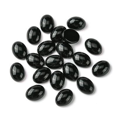 Synthetic Black Stone Cabochons G-A094-01B-38-1