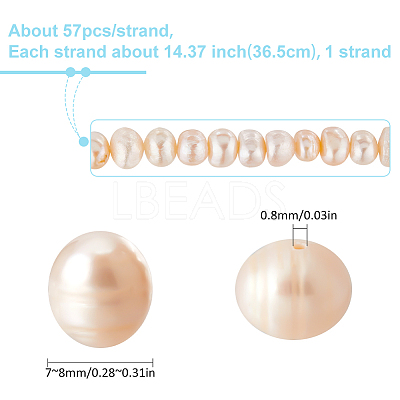 1 Strand Natural Cultured Freshwater Pearl Beads Strands PEAR-SC0001-12-1