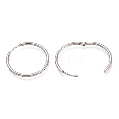 Tarnish Resistant 304 Stainless Steel Needle with 201 Stainless Steel Ring Huggie Hoop Earrings EJEW-L256-02B-P-1