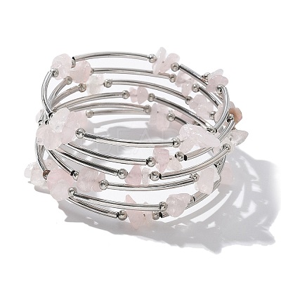 Gemstone Chip Warp Bracelets BJEW-JB01517-01-1