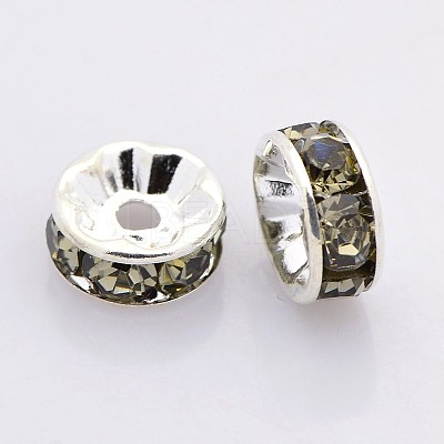Brass Grade A Rhinestone Spacer Beads RB-A014-Z7mm-12S-1