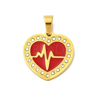 304 Stainless Steel Enamel Pendants STAS-S163-09B-G-1