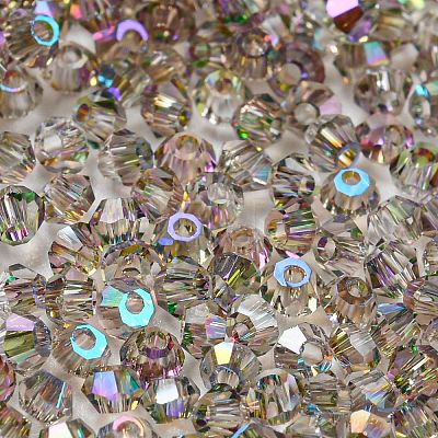 Full Rainbow Plated Transparent Electroplate Glass Beads EGLA-M030-02A-FR03-1