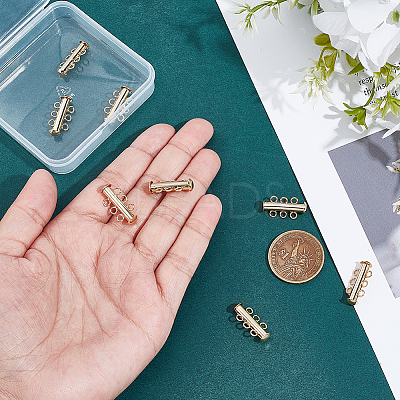 10Pcs Tube Brass Slide Lock Clasps KK-GA0002-44-1