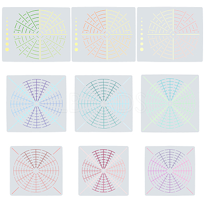 3 Sets 3 Style Plastic Tie-Dye Template DIY-GF0008-55-1