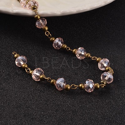 Handmade Glass Beaded Chains for Necklaces Bracelets Making AJEW-JB00187-07-1
